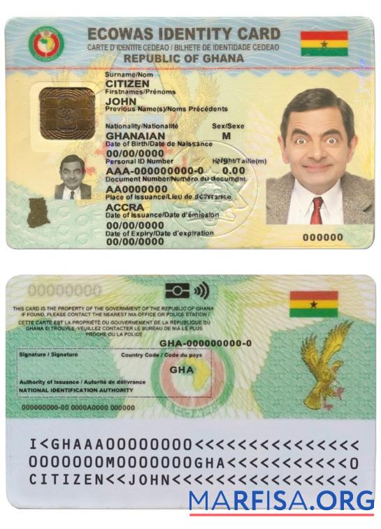 Realistic Ghana ID sample